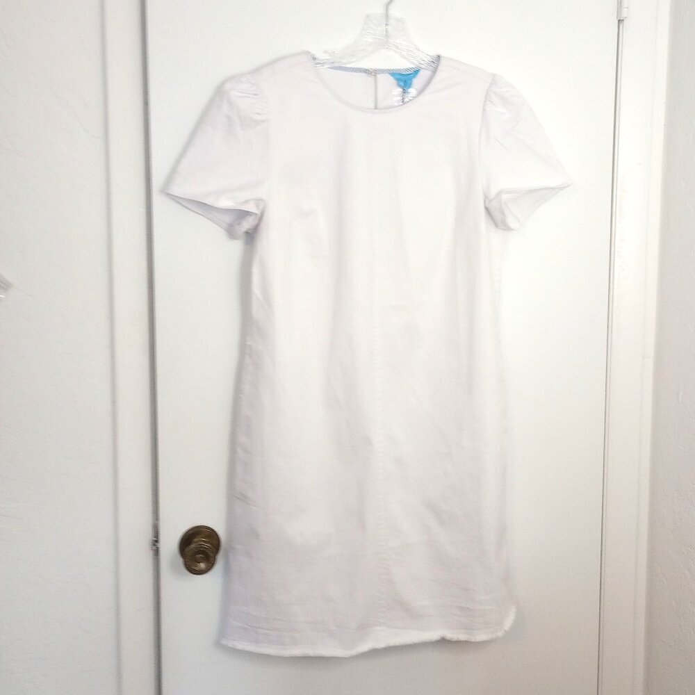 Draper James White Denim Shift Dress - Picture 1 of 12